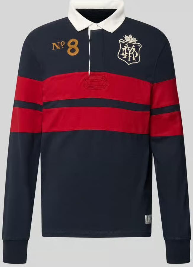 Superdry regular fit rugbyshirt met gestikt logo en motiefstitching - Foto 2