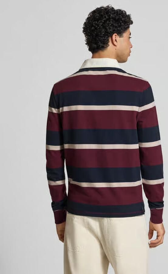 Superdry regular fit rugbyshirt met gestikt logo en motiefstitching - Foto 2