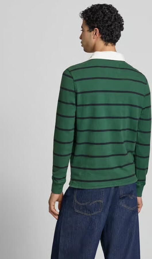 Superdry regular fit rugbyshirt met gestikt logo en motiefstitching