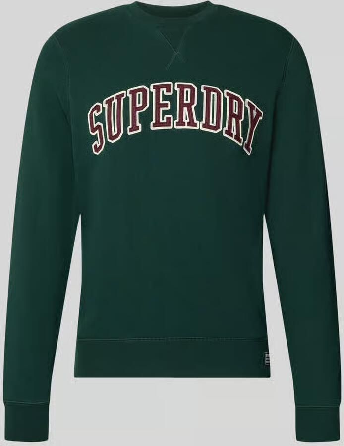 Superdry Regular fit sweatshirt van katoenmix met geborduurd logo