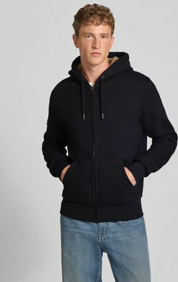 Superdry regular fit sweatvest met gedeelde kangoeroezak model 'Borg' - Foto 5
