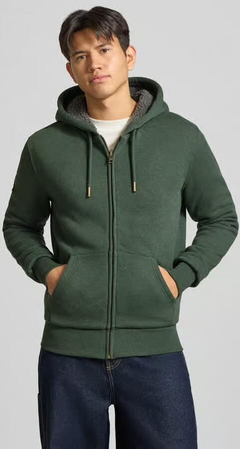 Superdry regular fit sweatvest met gedeelde kangoeroezak model 'Borg' - Foto 3