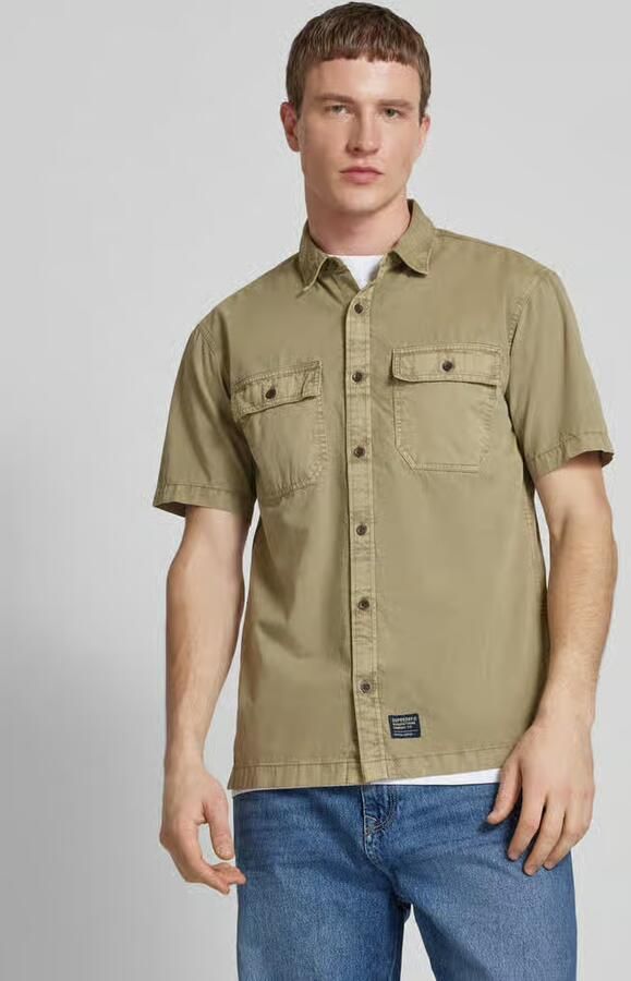 Superdry Regular fit vrijetijdsoverhemd met 1 2-mouwen model 'Military' - Foto 2