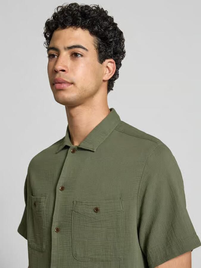 Superdry regular fit vrijetijdsoverhemd met kentkraag en borstzakken