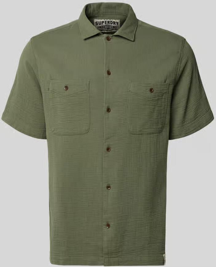 Superdry regular fit vrijetijdsoverhemd met kentkraag en borstzakken - Foto 2