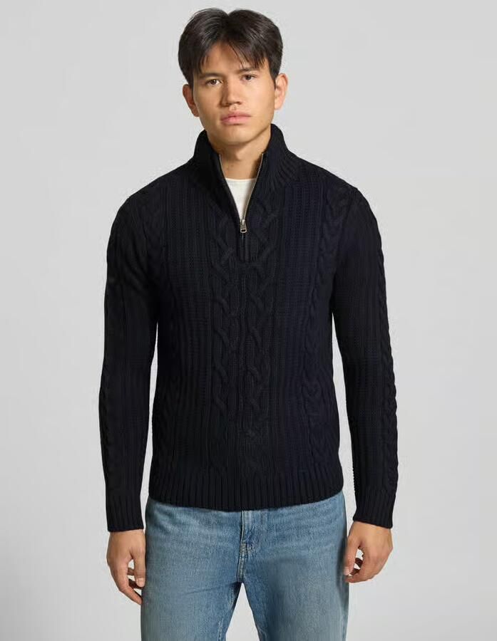 Superdry Slim fit gebreide pullover met wol model 'JACOB' - Foto 3