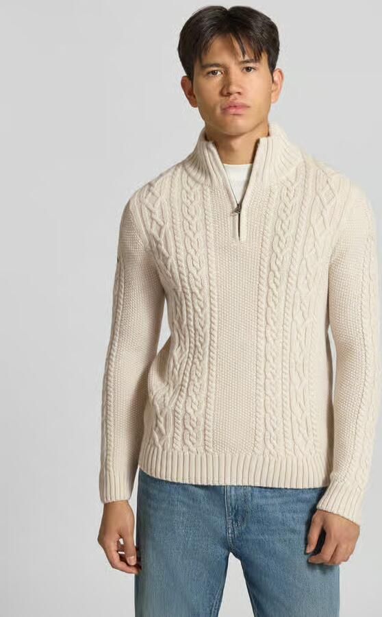 Superdry Slim fit gebreide pullover met wol model 'JACOB' - Foto 4