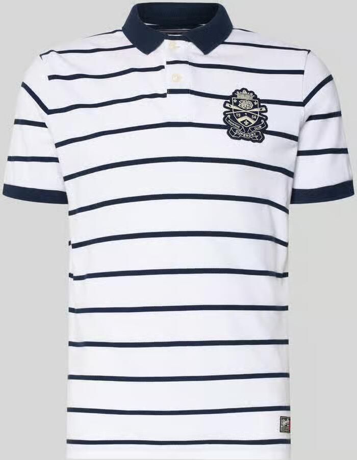 Superdry slim fit poloshirt met labelstitching en knoopsluiting - Foto 2