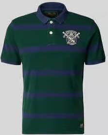 Superdry slim fit poloshirt met labelstitching en knoopsluiting