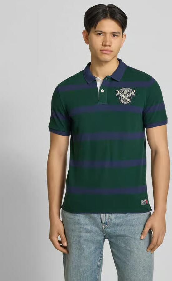 Superdry slim fit poloshirt met labelstitching en knoopsluiting - Foto 3