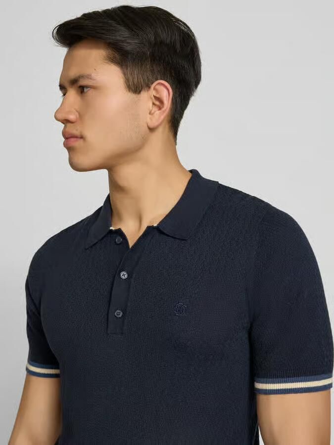 Superdry slim fit poloshirt met structuurpatroon en knoopsluiting