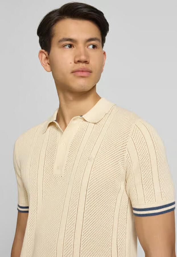 Superdry slim fit poloshirt met structuurpatroon en knoopsluiting