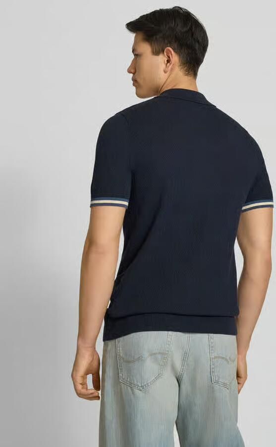 Superdry slim fit poloshirt met structuurpatroon en knoopsluiting