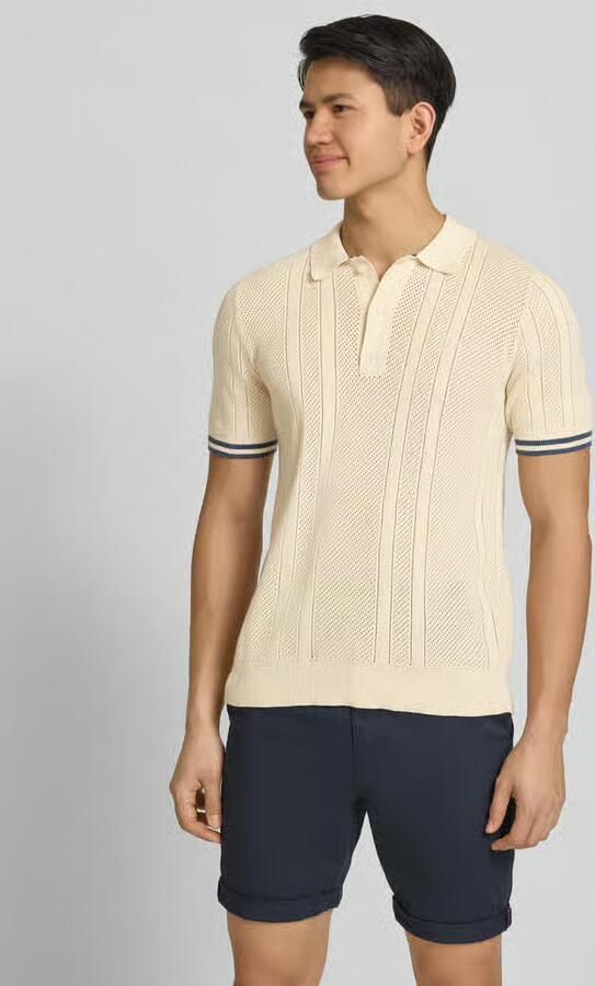 Superdry slim fit poloshirt met structuurpatroon en knoopsluiting - Foto 3