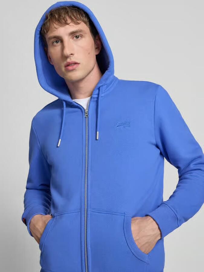 Superdry Sweatjack met capuchon en logo-stitching