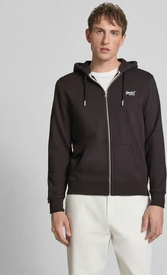 Superdry Sweatjack met capuchon en logo-stitching - Foto 4