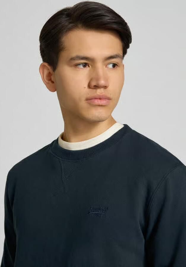 Superdry Sweatshirt met ronde hals en labelstitching