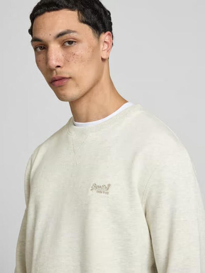 Superdry Sweatshirt met ronde hals en labelstitching