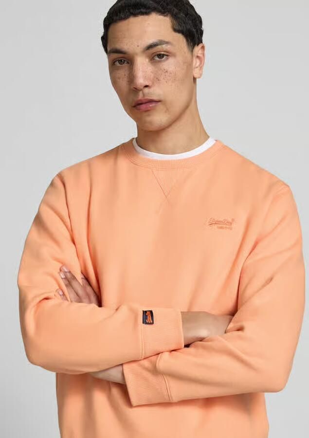 Superdry Sweatshirt met ronde hals en labelstitching