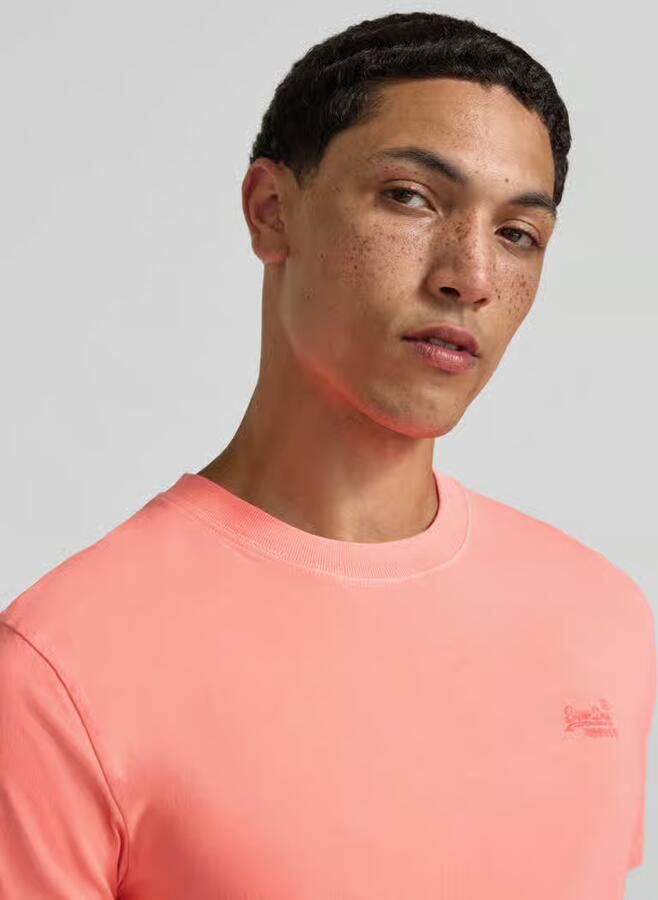 Superdry T-shirt met ronde hals en labelstitching