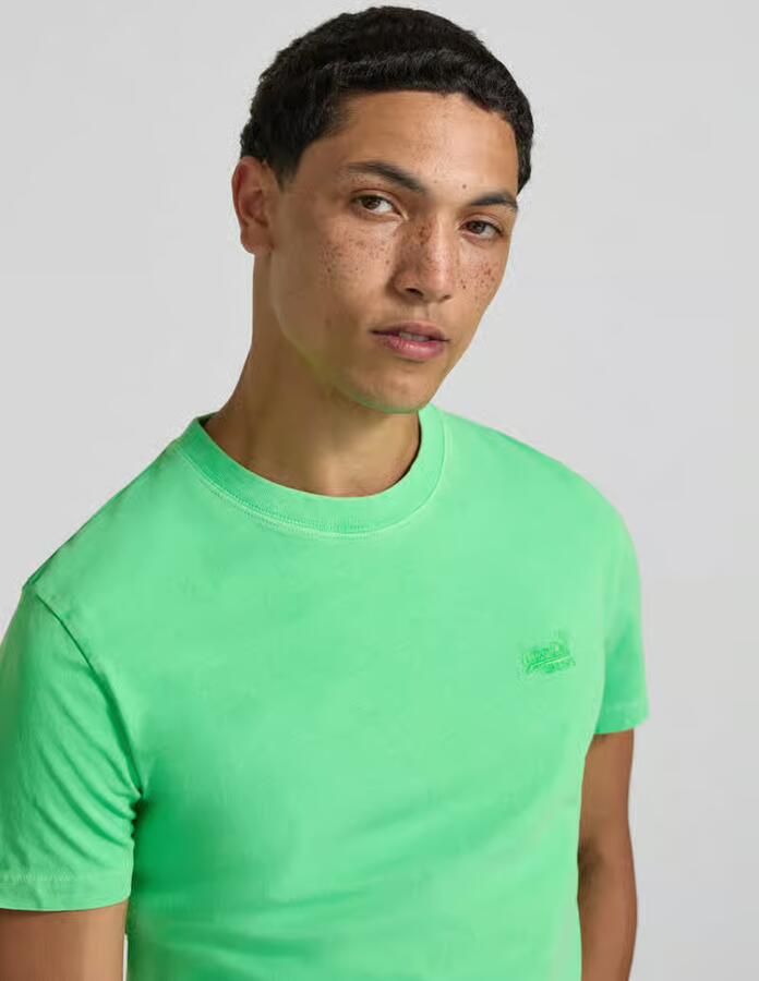 Superdry T-shirt met ronde hals en labelstitching