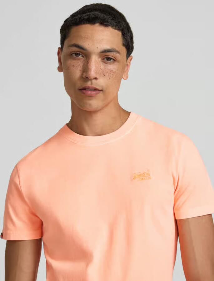 Superdry T-shirt met ronde hals en labelstitching