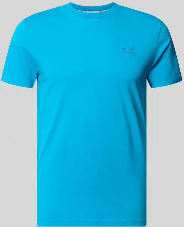 Superdry T-shirt met ronde hals en labelstitching