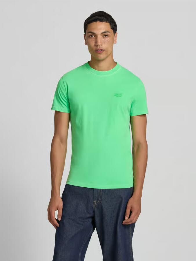Superdry T-shirt met ronde hals en labelstitching - Foto 3