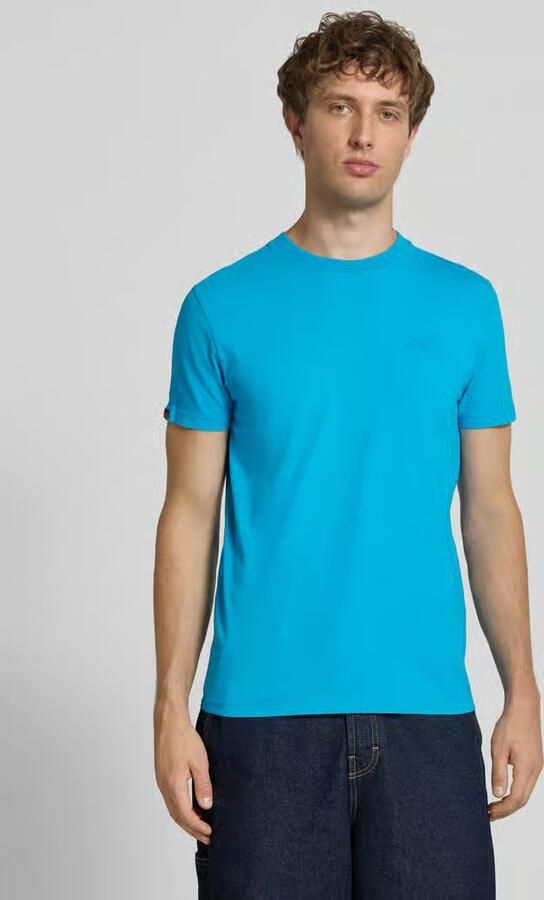 Superdry T-shirt met ronde hals en labelstitching - Foto 3