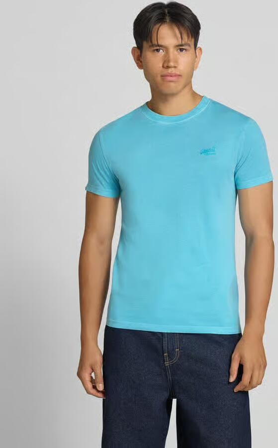 Superdry T-shirt met ronde hals en labelstitching - Foto 3