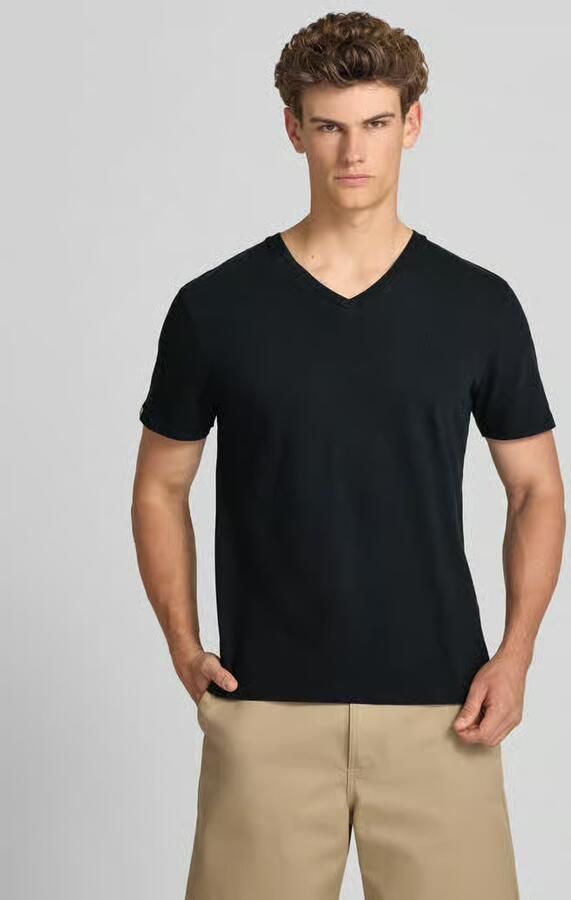 Superdry T-shirt van katoen-linnenmix met V-hals