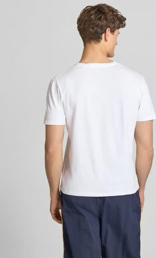 Superdry T-shirt van katoen-linnenmix met V-hals