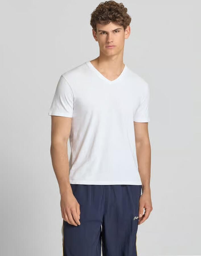 Superdry T-shirt van katoen-linnenmix met V-hals - Foto 2