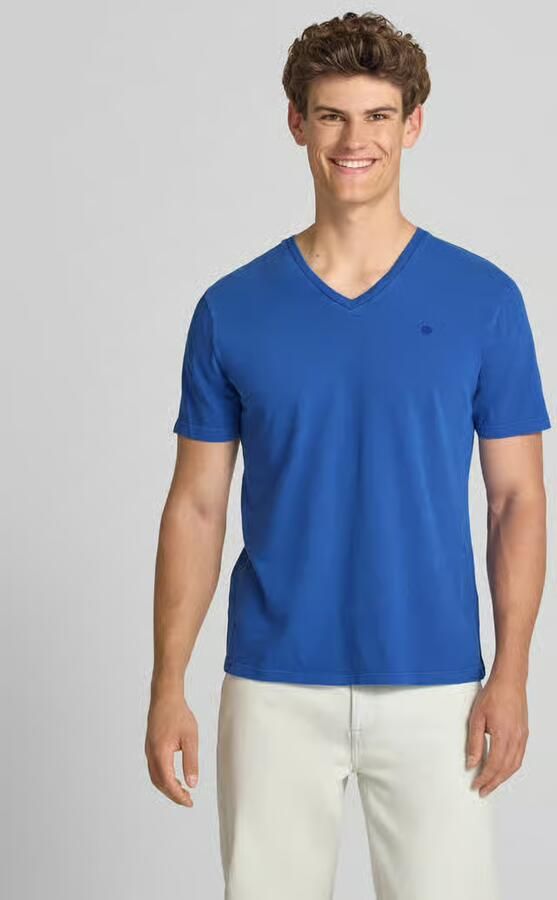 Superdry T-shirt van katoen-linnenmix met V-hals - Foto 4