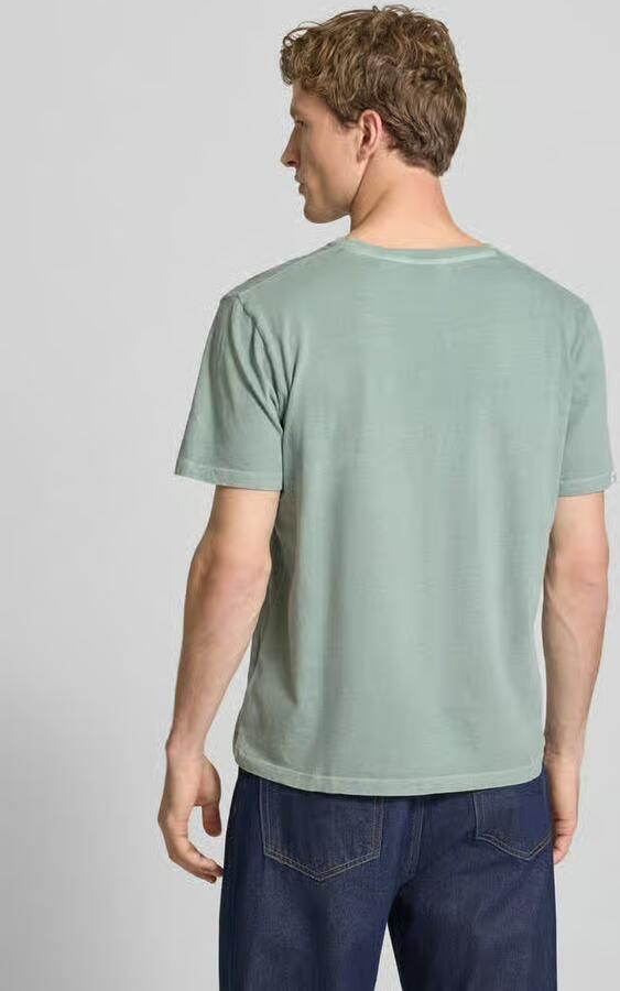 Superdry T-shirt van katoen-linnenmix met V-hals