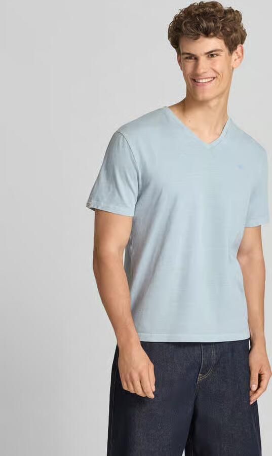 Superdry T-shirt van katoen-linnenmix met V-hals - Foto 3