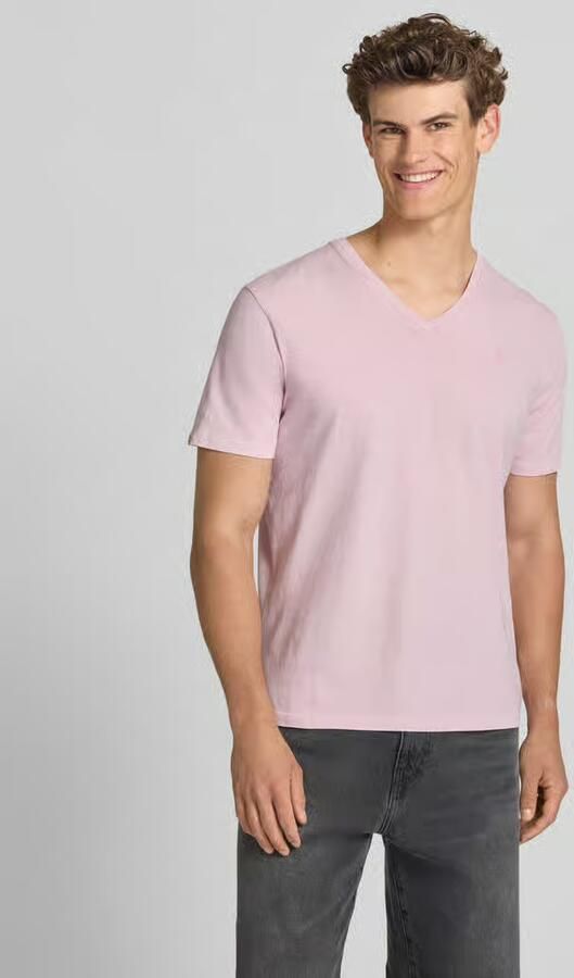 Superdry T-shirt van katoen-linnenmix met V-hals - Foto 3
