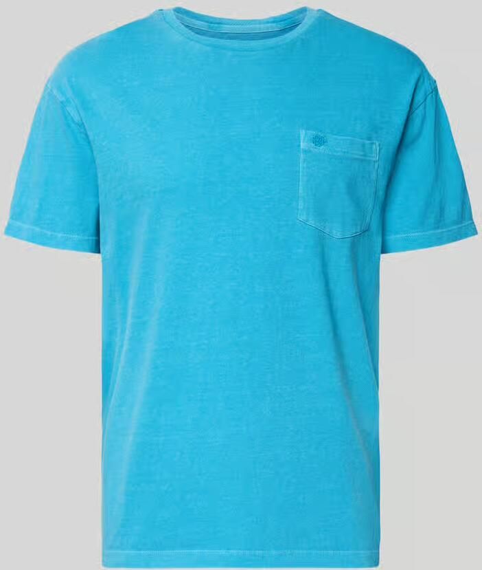 Superdry T-shirt van mix van katoen en linnen met borstzak - Foto 2
