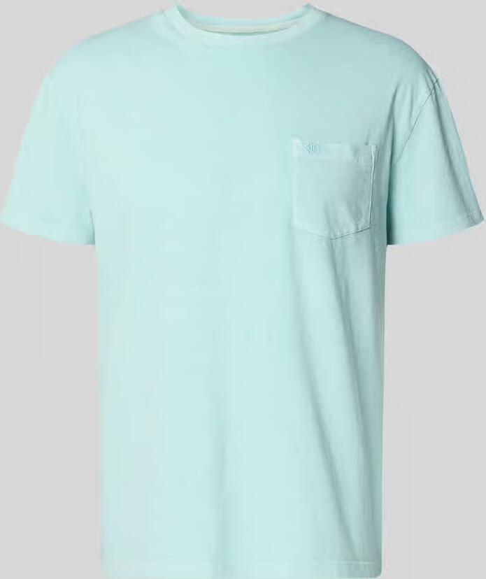 Superdry T-shirt van mix van katoen en linnen met borstzak - Foto 2