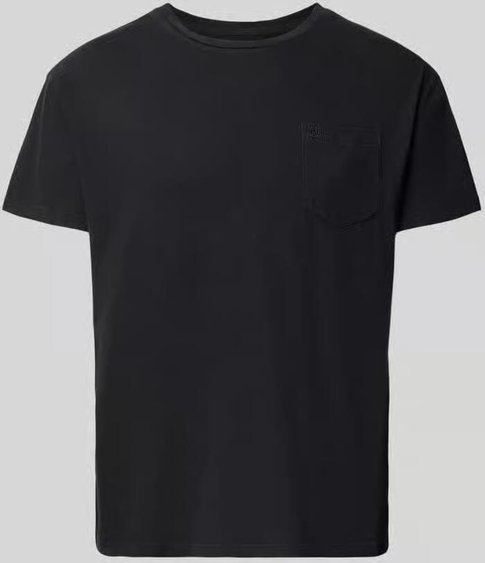 Superdry T-shirt van mix van katoen en linnen met borstzak - Foto 2