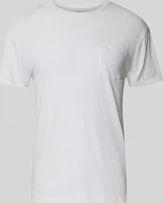 Superdry T-shirt van mix van katoen en linnen met borstzak - Foto 2