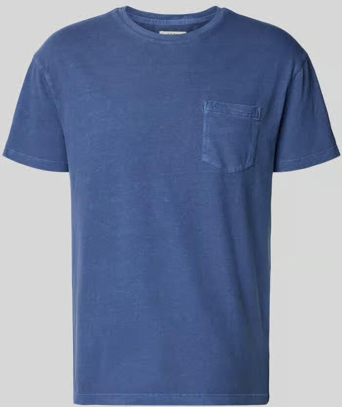Superdry T-shirt van mix van katoen en linnen met borstzak - Foto 2