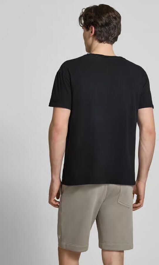 Superdry T-shirt van mix van katoen en linnen met borstzak - Foto 3