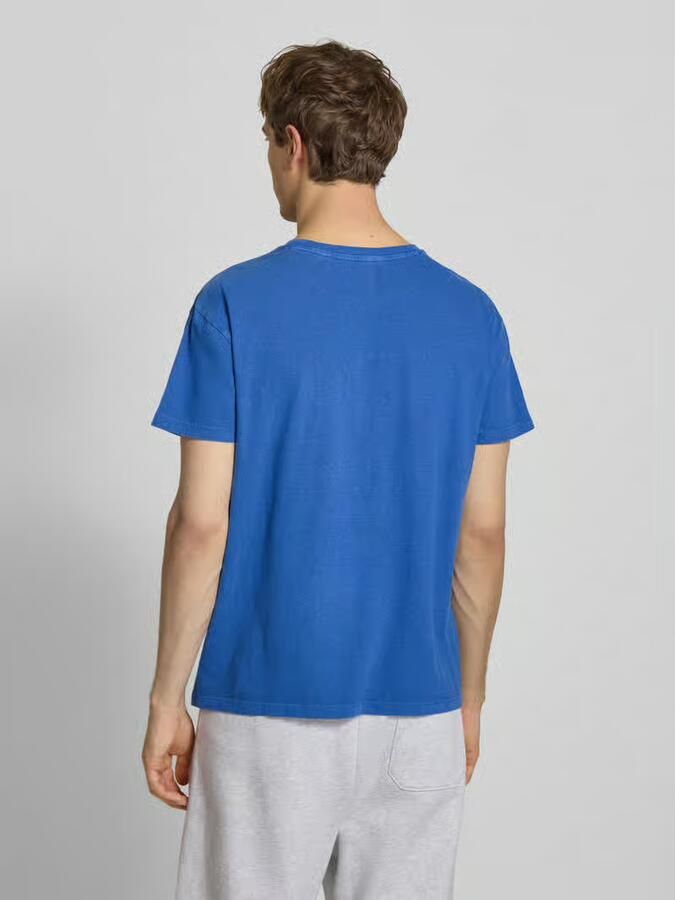 Superdry T-shirt van mix van katoen en linnen met borstzak - Foto 2