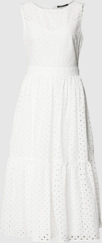 Swing Midi-jurk met all-over broderie anglaise