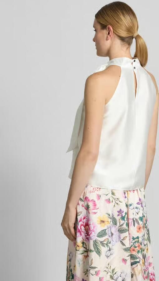 SWING Blousetop met opstaande kraag en strik