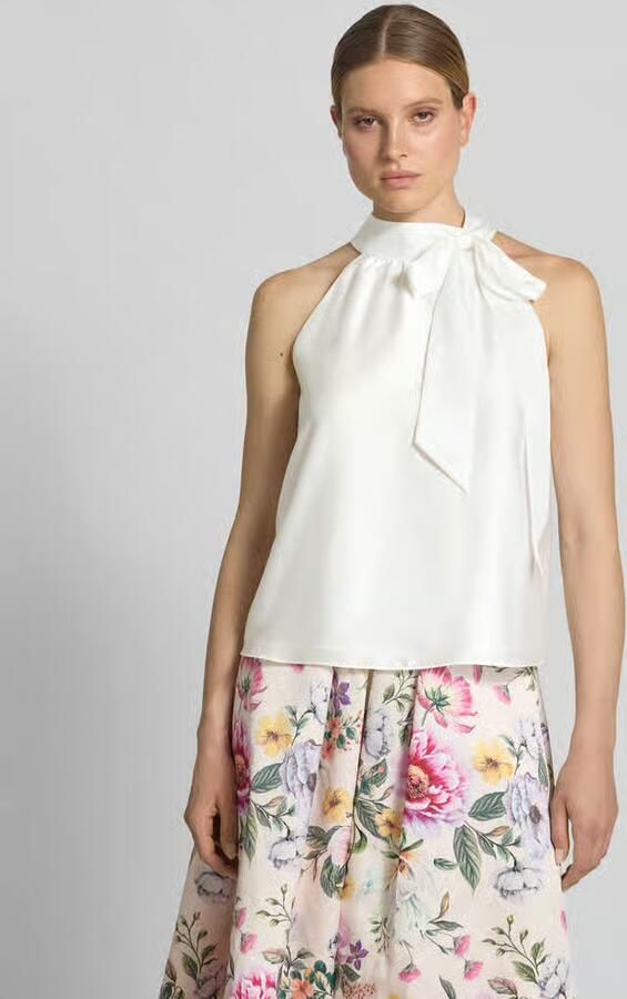 SWING Blousetop met opstaande kraag en strik - Foto 3