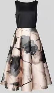 Swing Gedrukte Twill Cocktailjurk Multicolor Dames