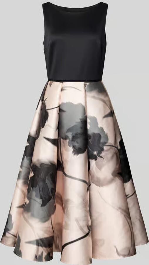 Swing Gedrukte Twill Cocktailjurk Multicolor Dames - Foto 2