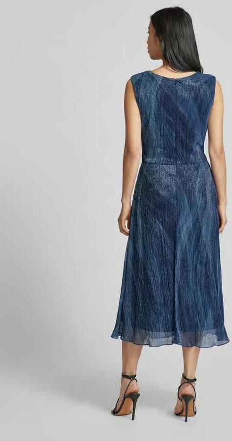 Swing Geplooide jurk met metallic draden Blue Dames